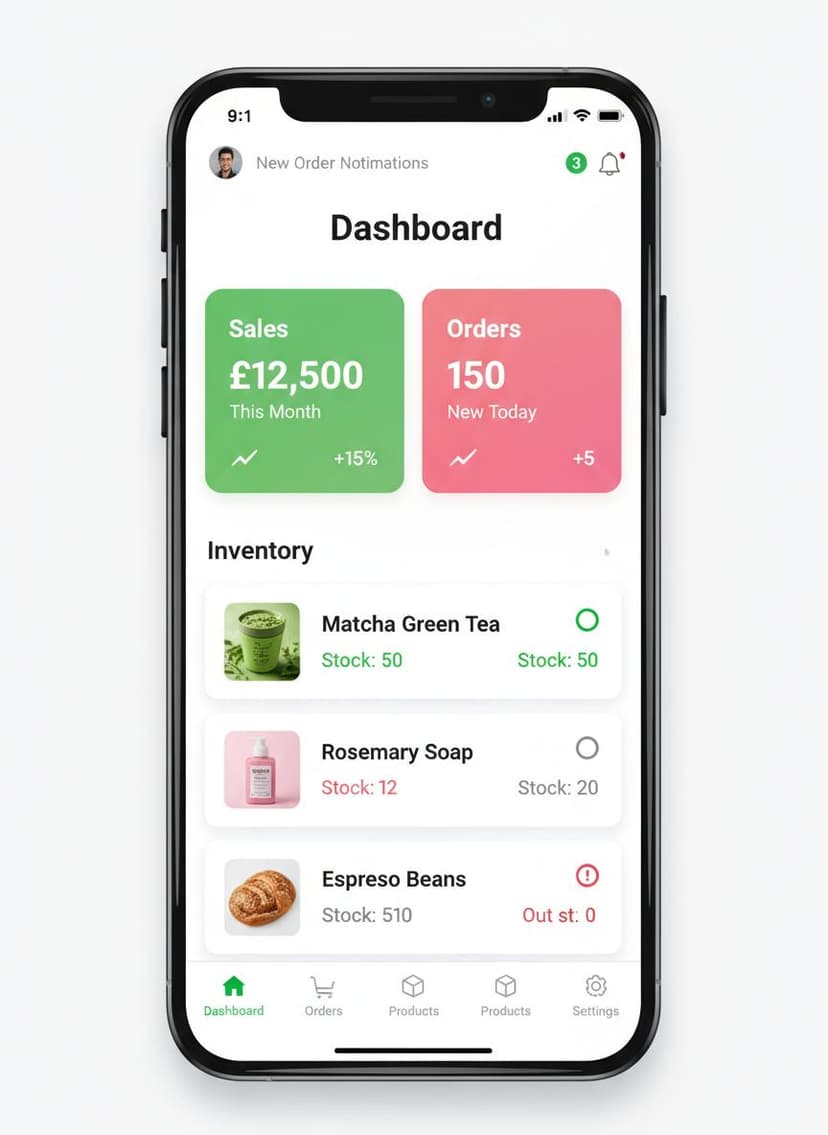 Shop Dashboard - Mobile App